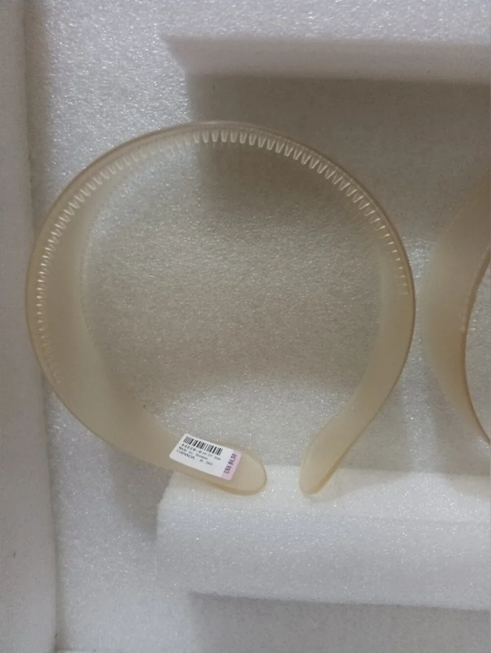 Set of Four Plastic Headbands in Black and Nude - New